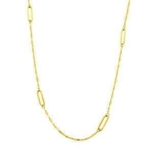 Hammered Open Link Station Necklace Necklaces & Pendants Bailey's Fine Jewelry