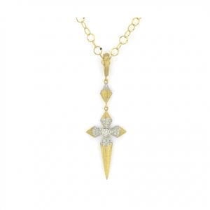 Jude Frances Lisse Pave Pyramid Cross Pendant Necklaces & Pendants Bailey's Fine Jewelry