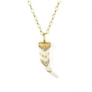 Jude Frances Ceramic Pave Horn Pendant Necklaces & Pendants Bailey's Fine Jewelry