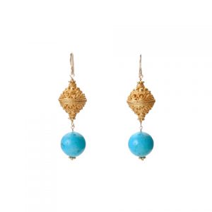 Wendy Perry Vermeil Bali in Turquoise Earrings Bailey's Fine Jewelry