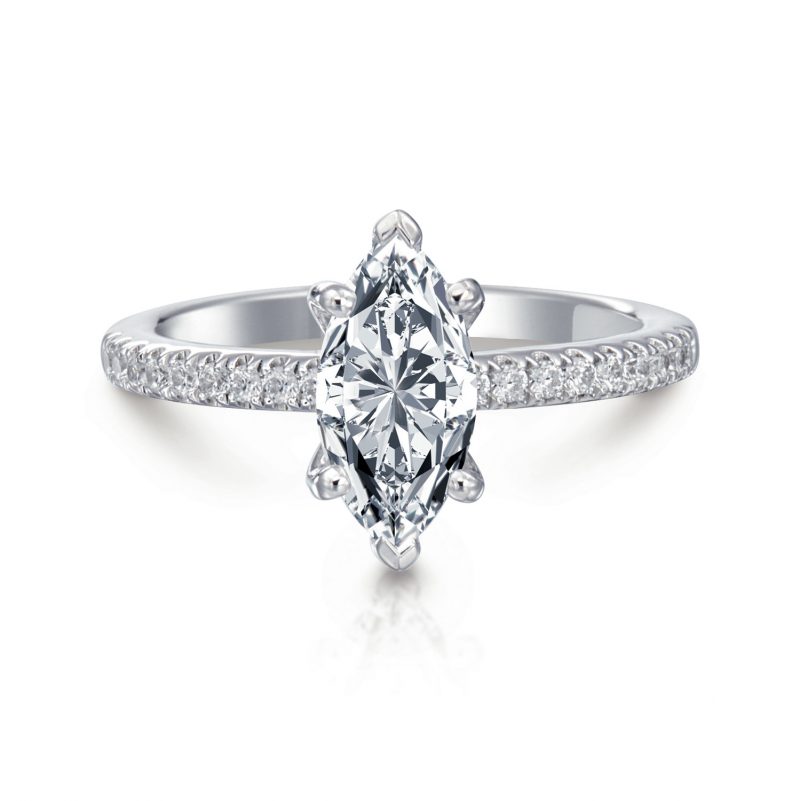 Ann Marquise Pave Engagement Ring
