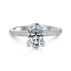 Ann Oval Pave Engagement Ring Engagement Rings Bailey's Fine Jewelry