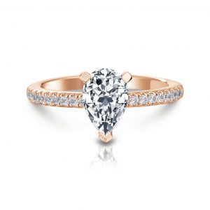 Ann Pear Pave Engagement Ring