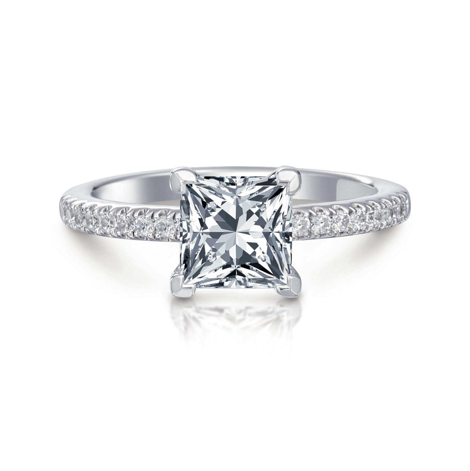 Ann Princess Pave Engagement Ring – Bailey's Fine Jewelry