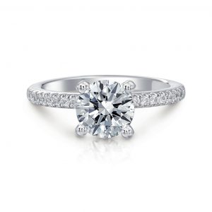 Ann Round Pave Engagement Ring Engagement Rings Bailey's Fine Jewelry