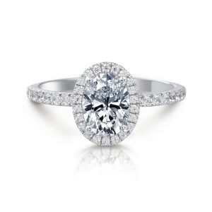 Daisy Oval Halo Engagement Ring Engagement Rings Bailey's Fine Jewelry