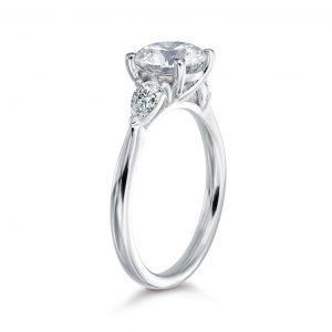 Elizabeth Round Three-Stone with Pears Engagement Ring