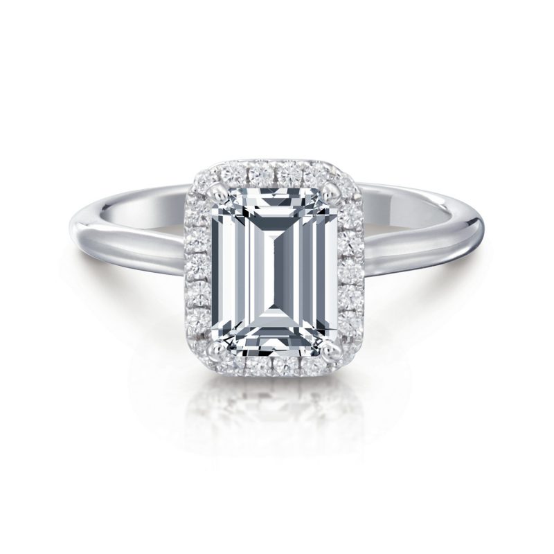 Frida Emerald Halo Engagement Ring