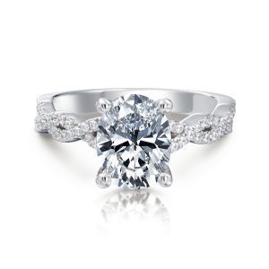 Holly Oval Twist Engagement Ring Engagement Rings Bailey's Fine Jewelry