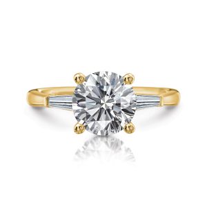 Juliet Round Three-Stone with Tapered Baguettes Engagement Ring