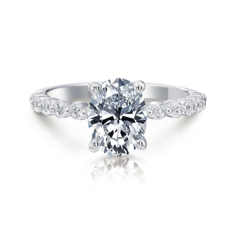 June Oval Single Prong Engagement Ring