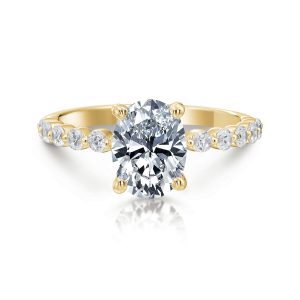 June Oval Single Prong Engagement Ring