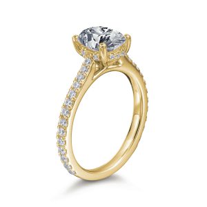 Maria Oval Hidden Halo Pave Engagement Ring