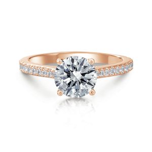 Maria Round Hidden Halo Pave Engagement Ring