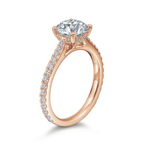 Maria Round Hidden Halo Pave Engagement Ring