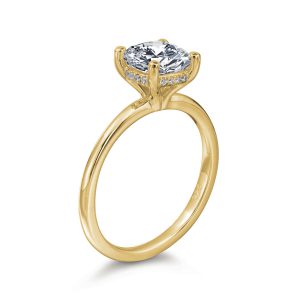 Rosamund Cushion Hidden Halo Solitaire Engagement Ring Engagement Rings Bailey's Fine Jewelry