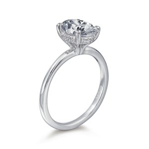 Rosamund Oval Hidden Halo Solitaire Engagement Ring