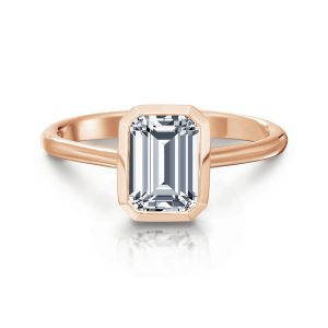 Wallis Emerald Bezel Engagement Ring