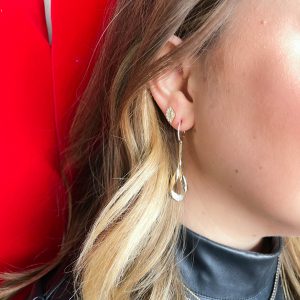 Diamond Fan Style Stud Earrings