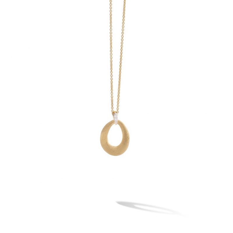 Marco Bicego Lucia Gold Loop Pendant Necklace with Diamonds