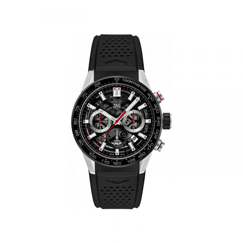 Front view of the Tag Heuer 43mm Carrera Automatic Chronograph Watch