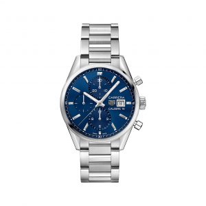 Front view of the Tag Heuer 41mm Automatic Chronograph Carrera Watch