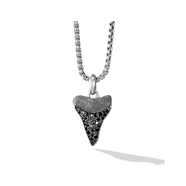 SHARK TOOTH AMULET WITH PAVE BLACK DIAMONDS