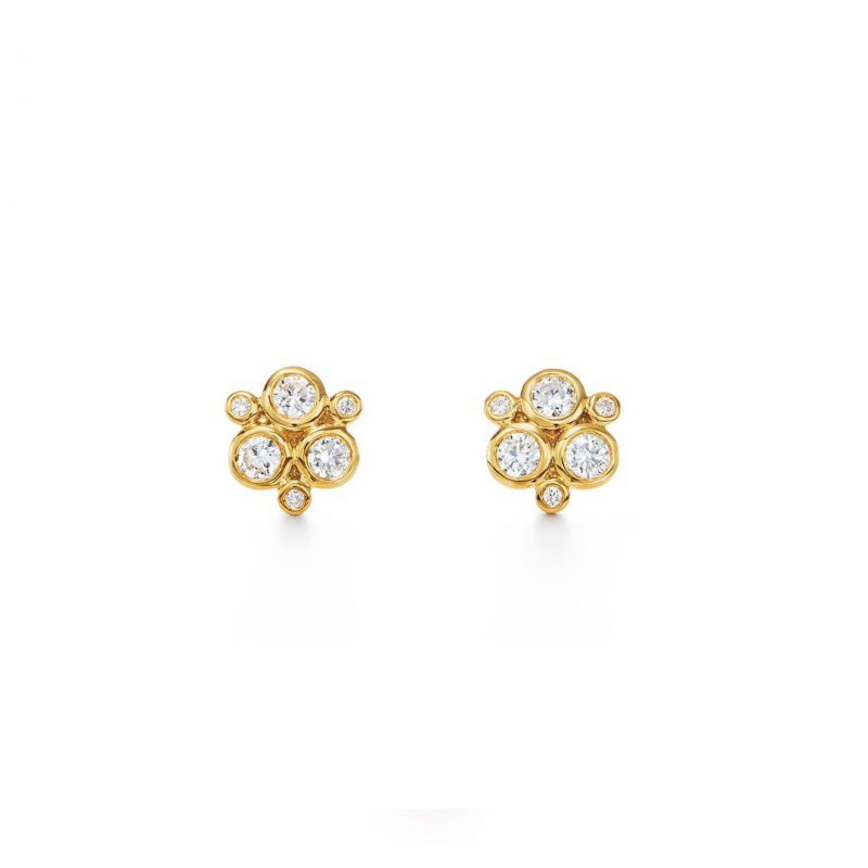 Temple St. Clair Classic Trio Studs in 18kt Yellow Gold