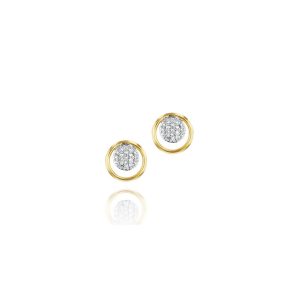 Phillips House Infinity Loop Stud Earrings in 14kt Yellow Gold and Diamonds