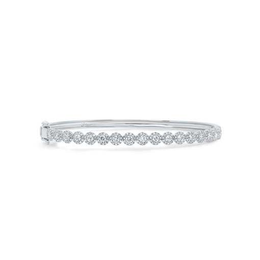 Diamond bangle in white gold, hinge clasp, SC55004304ZS
