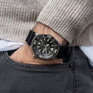 Lifestyle view of the Seiko 42.4mm Black Prospex Automatic Diver Watch