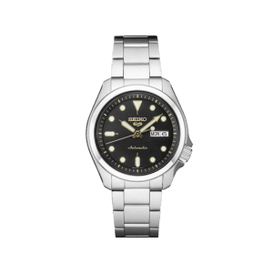 Front face view of Seiko 40mm Stainless Steel 5 Sports Watch