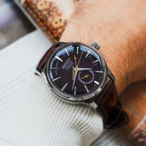 Life style image of the Seiko 40.5mm Presage Brown Leather Watch