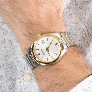 Lifestyle image of the Seiko 40.2mm Men's Essentials Watch