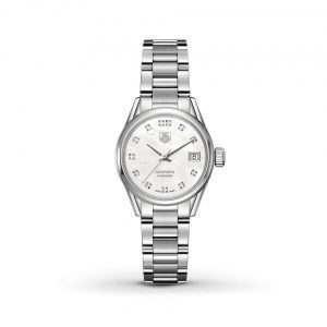 Front view of the Tag Heuer 28mm Ladies Carrera Watch