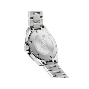 Backside view of the dial on the Tag Heuer 32mm Ladies Aquaracer Watch