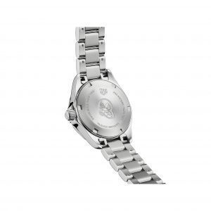 Backside dial view of the Tag Heuer 27mm Ladies Aquaracer Watch