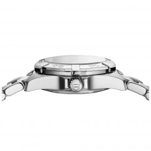 Side dial view of the Tag Heuer 27mm Ladies Aquaracer Watch