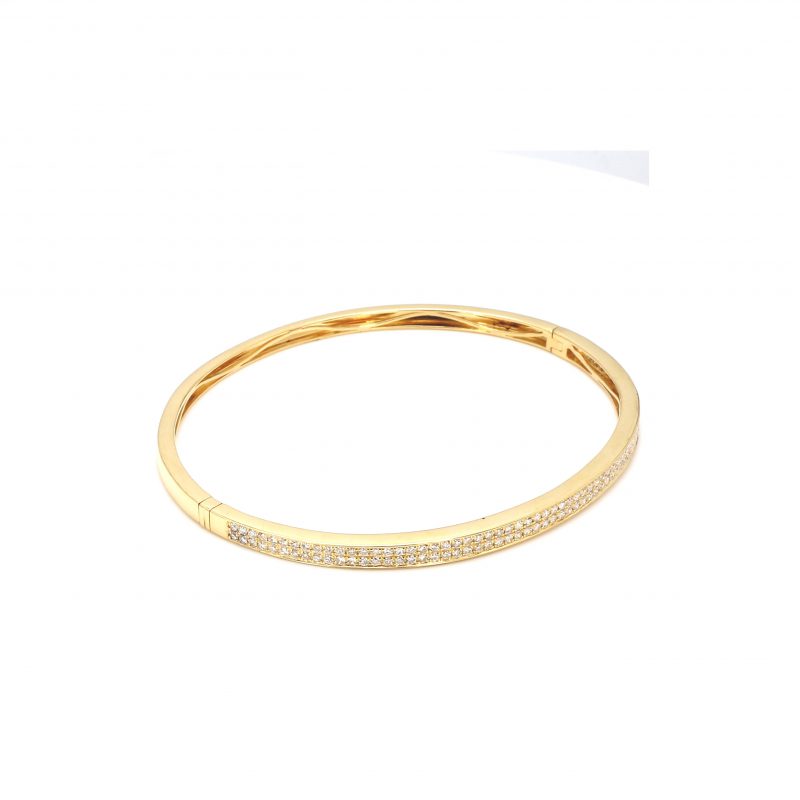 Forevermark White Gold Diamond Halo Bangle Bracelet – Padis Jewelry