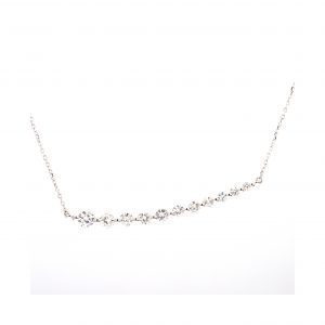 1.01ct Graduated Diamond Curve Pendant Necklace