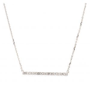 0.50ct Diamond Bar Pendant Necklace in white gold