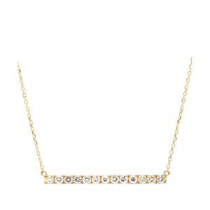 0.50ct Diamond Bar Pendant Necklace in yellow gold