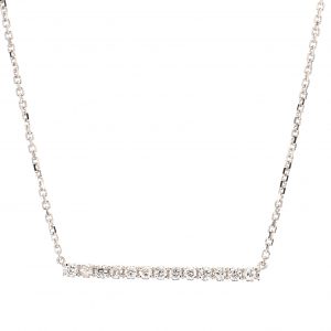 0.25ct Diamond Bar Pendant Necklace in white gold