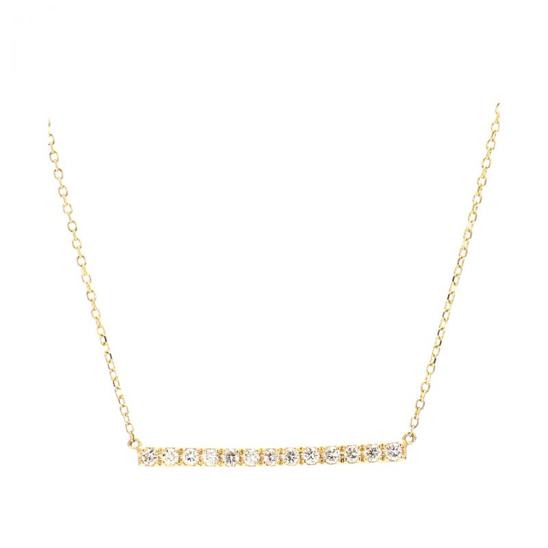 0.25ct Diamond Bar Pendant Necklace in yellow gold