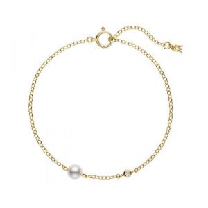 Mikimoto Akoya A+ Pearl Bracelet with Diamond in yellow gold