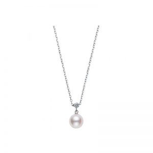 Mikimoto A+ Akoya Pearl Pendant with Diamond Necklace in white gold