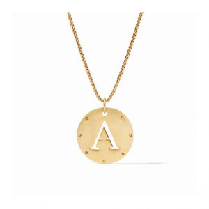 Julie Vos Monogram Pendant plated in yellow gold