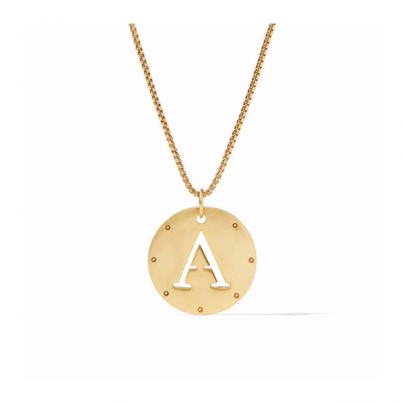 Julie Vos Monogram Pendant plated in yellow gold
