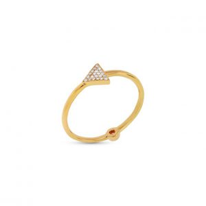 Bailey's Goldmark Collection Pave Triangle and Single Bezel Diamond Ring