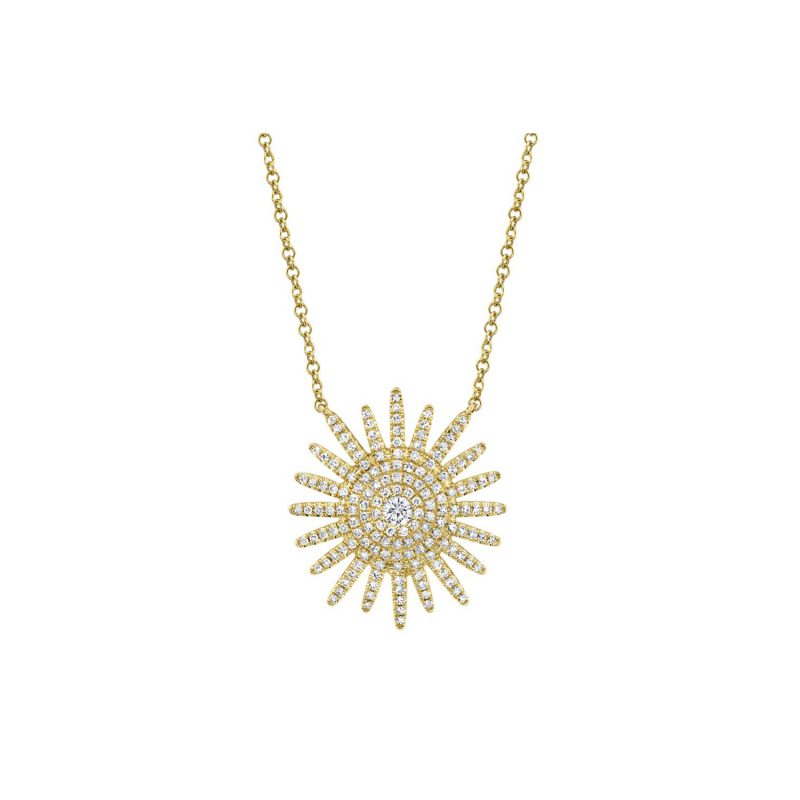 Diamond Sunburst Pendant Necklace – Bailey's Fine Jewelry